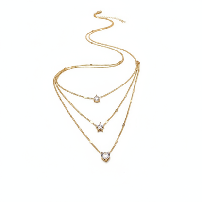 Trendy Zircon Pendant Necklace For Women Multilayer Chain Choker Fashion Female Party Shiny Jewelry Gift